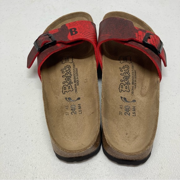 Womens Birkenstock Madrid Single Strap Sandals Slides Red womens size 6 - Picture 7 of 8
